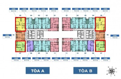 Bán cắt lỗ 200 triệu căn hộ 2PN 72m2 chung cư The Charm An Hưng